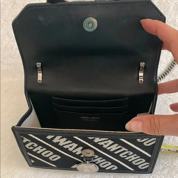 Jimmy Choo Black and White Graphic Crossbody Bag